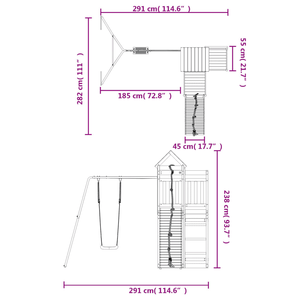 vidaXL Outdoor Playset Solid Wood Douglas