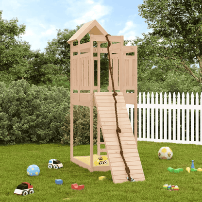 vidaXL Playhouse with Climbing Wall Solid Wood Pine