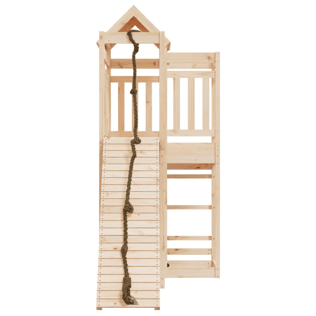 vidaXL Playhouse with Climbing Wall Solid Wood Pine