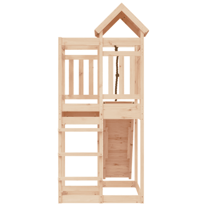 vidaXL Playhouse with Climbing Wall Solid Wood Pine