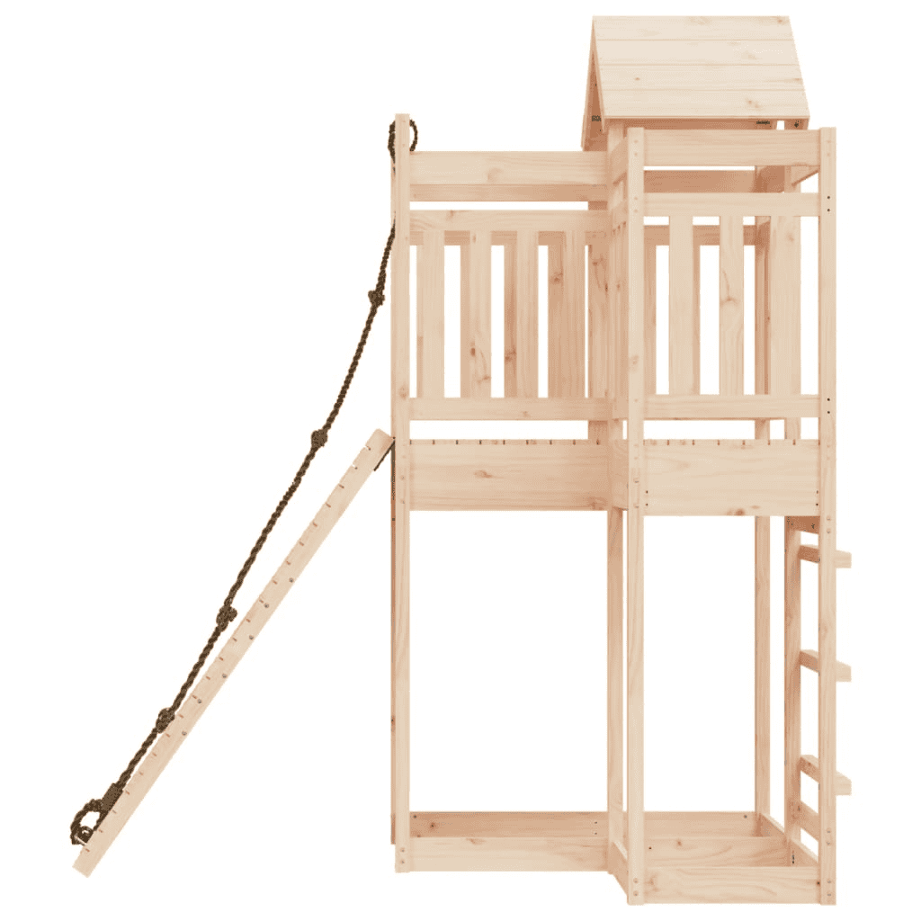 vidaXL Playhouse with Climbing Wall Solid Wood Pine