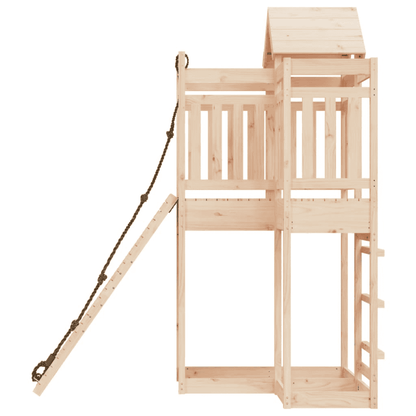 vidaXL Playhouse with Climbing Wall Solid Wood Pine