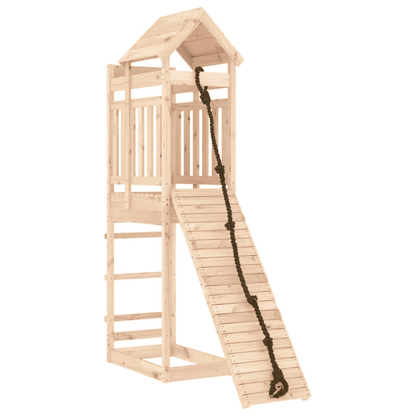 vidaXL Playhouse with Climbing Wall Solid Wood Pine