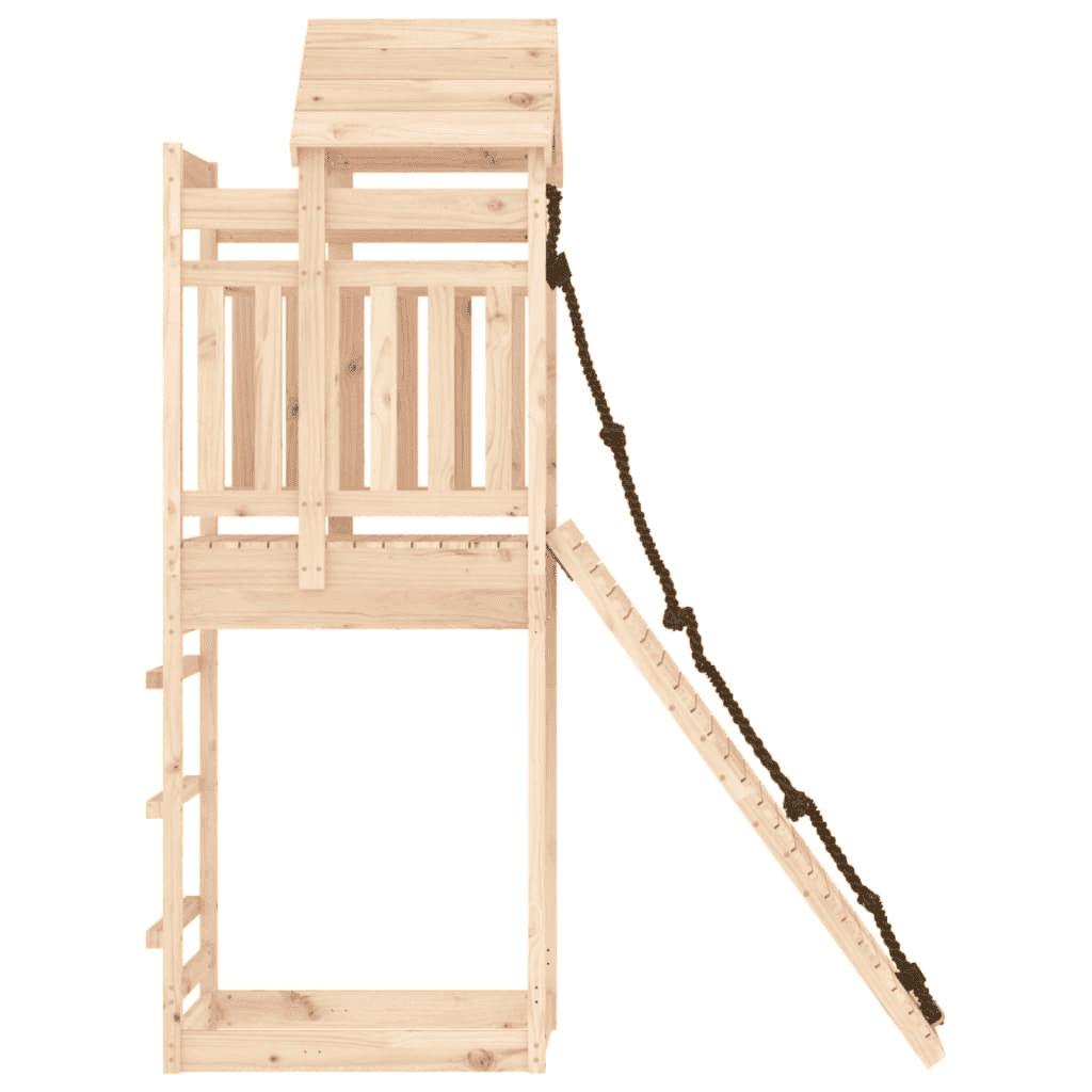 vidaXL Playhouse with Climbing Wall Solid Wood Pine