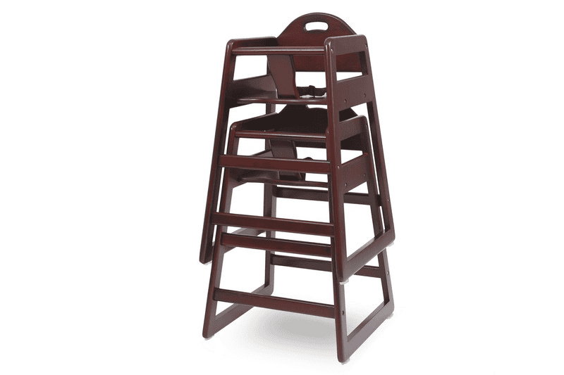 Solid Wood Stackable High Chair, Cherry