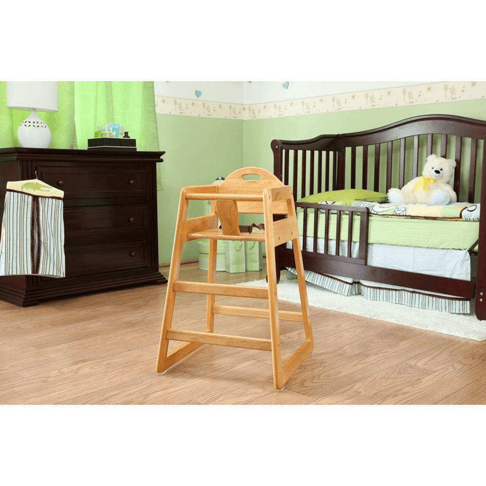 Solid Wood Stackable High Chair, Natural