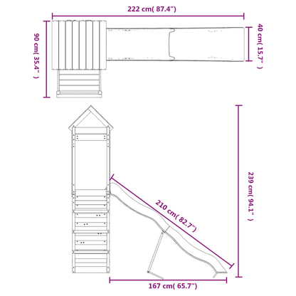 vidaXL Outdoor Playset Solid Wood Pine