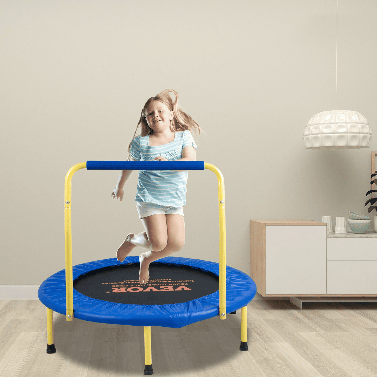 VEVOR 3FT Trampoline for Kids Indoor/Outdoor Foldable Baby Toddlers Trampoline