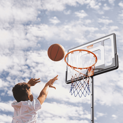 VEVOR Basketball Hoop, 5-7 ft Adjustable Height Portable Backboard System, 32 inch Basketball Hoop & Goal, Kids & Adults Basketball Set with Wheels, Stand, and Fillable Base, for Outdoor/Indoor