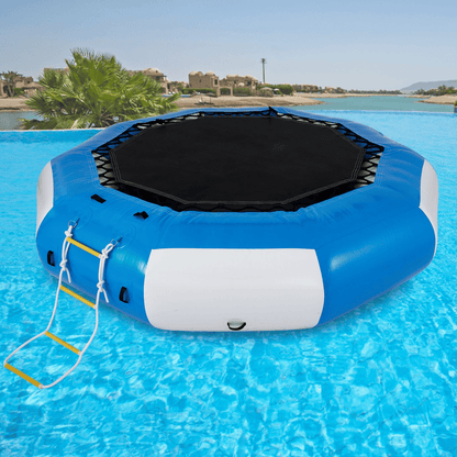 VEVOR 13ft Inflatable Water Bouncer, Water Trampoline Splash Padded Inflatable Bouncer Bounce Swim Platform for Water Sports