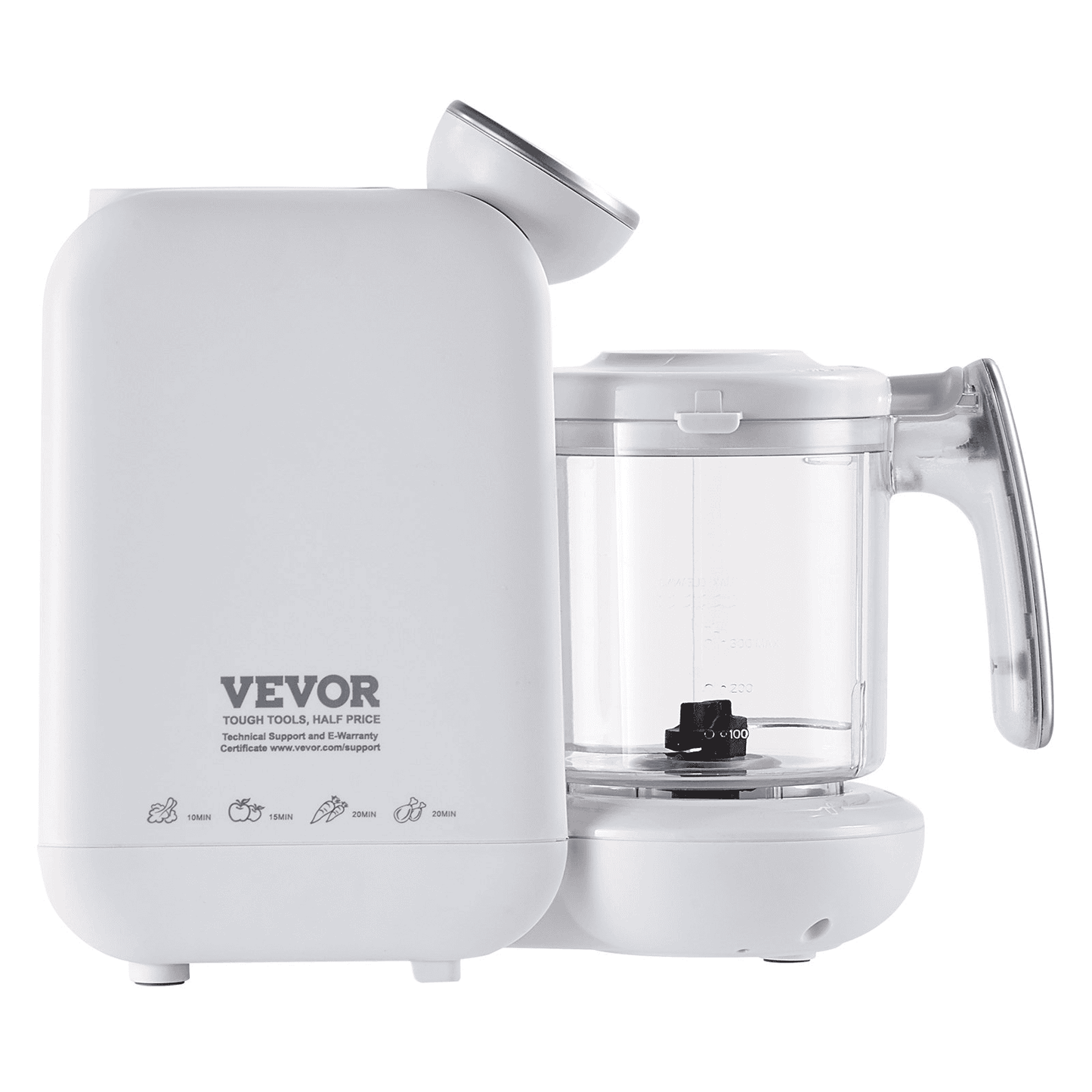 VEVOR Baby Food Maker, 430W Baby Food Processor with 750 ml Tritan Bowl, SUS304 Stainless Steel, 5 in 1 Baby Food Puree Blender Steamer Grinder for Food, Fruit, Vegetable, Meat