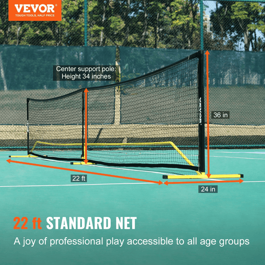 Portable Pickleball Net System, 22FT Regulation Size Net, Weather Resistant Steady Metal Frame & Strong PE Net, Outdoor Game Sports Net with Carrying Bag, Easy Setup, Play in Backyard Driveway