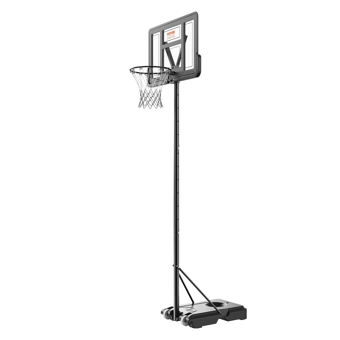 VEVOR Adjustable Basketball Hoop 4-10 ft | Portable 44-Inch Backboard System for Kids & Adults | Indoor/Outdoor Basketball Set with Wheels & Fillable Base