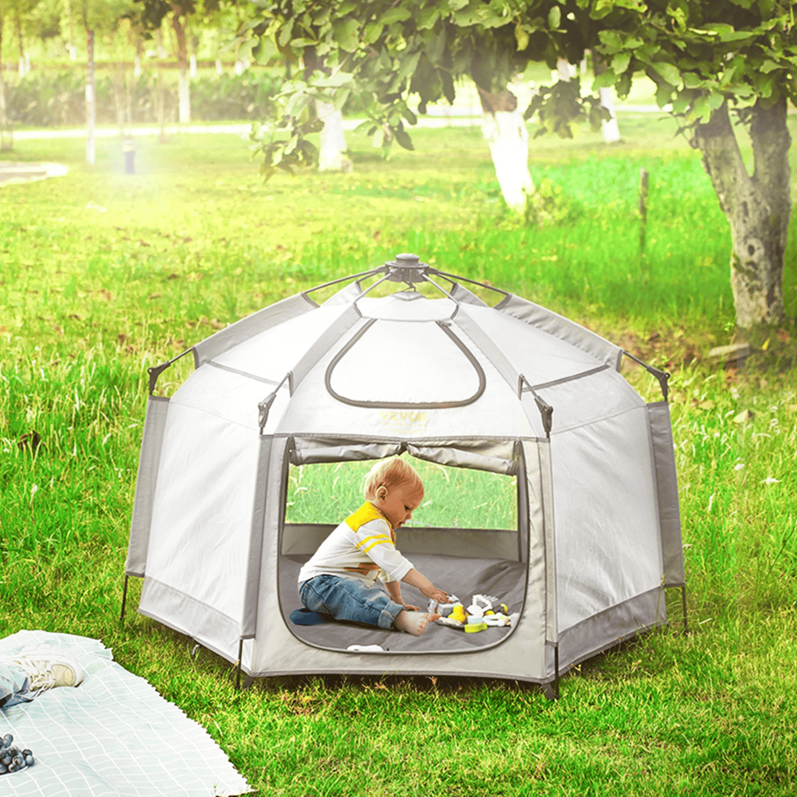 SunnyNest Baby Playpen: Pop-Up Paradise for Tiny Tots 🌞