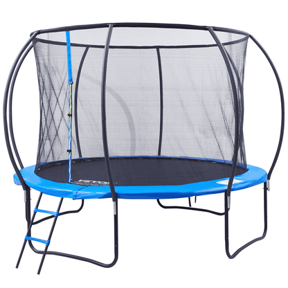 VEVOR 10FT Trampoline, 330 lbs Trampoline with Enclosure Net, Ladder, and Curved Pole, Heavy Duty Trampoline with Jumping Mat and Spring Cover Padding, Outdoor Recreational Trampolines for Kids Adults