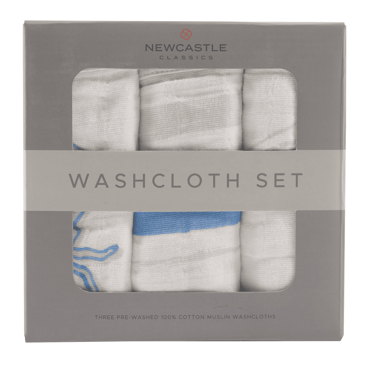 Ocean Cotton Muslin Washcloth Set 3PK