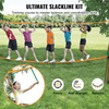 VEVOR Slackline Kit with Training Line, 60 ft Backyard Slack Line Equipment, Easy Setup Tight Rope for Kids Adults, Complete Slackline Set with Tree Protectors, Arm Trainer, Carry Bag, and Instruction