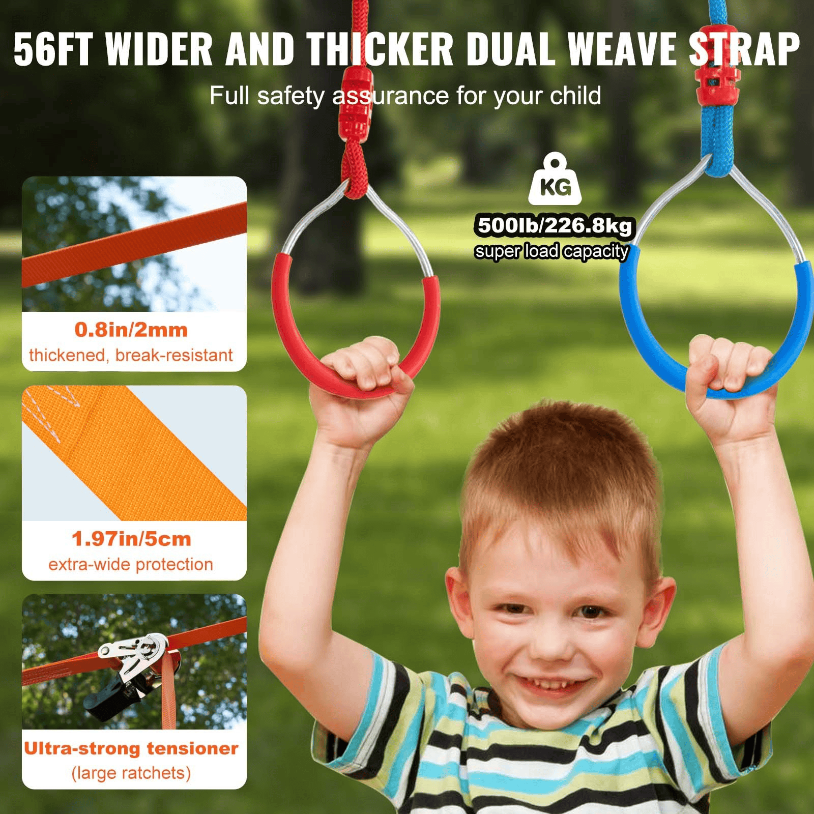 VEVOR Ultimate Ninja Warrior Obstacle Course – 56ft Dual Slacklines, 12 Obstacles, 500lbs Capacity Outdoor Playset