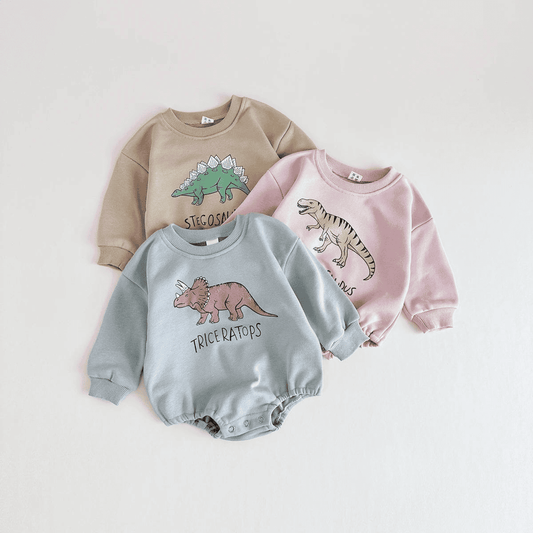 Sweatshirt with Romper Closure and Dinosaurs Multivariant