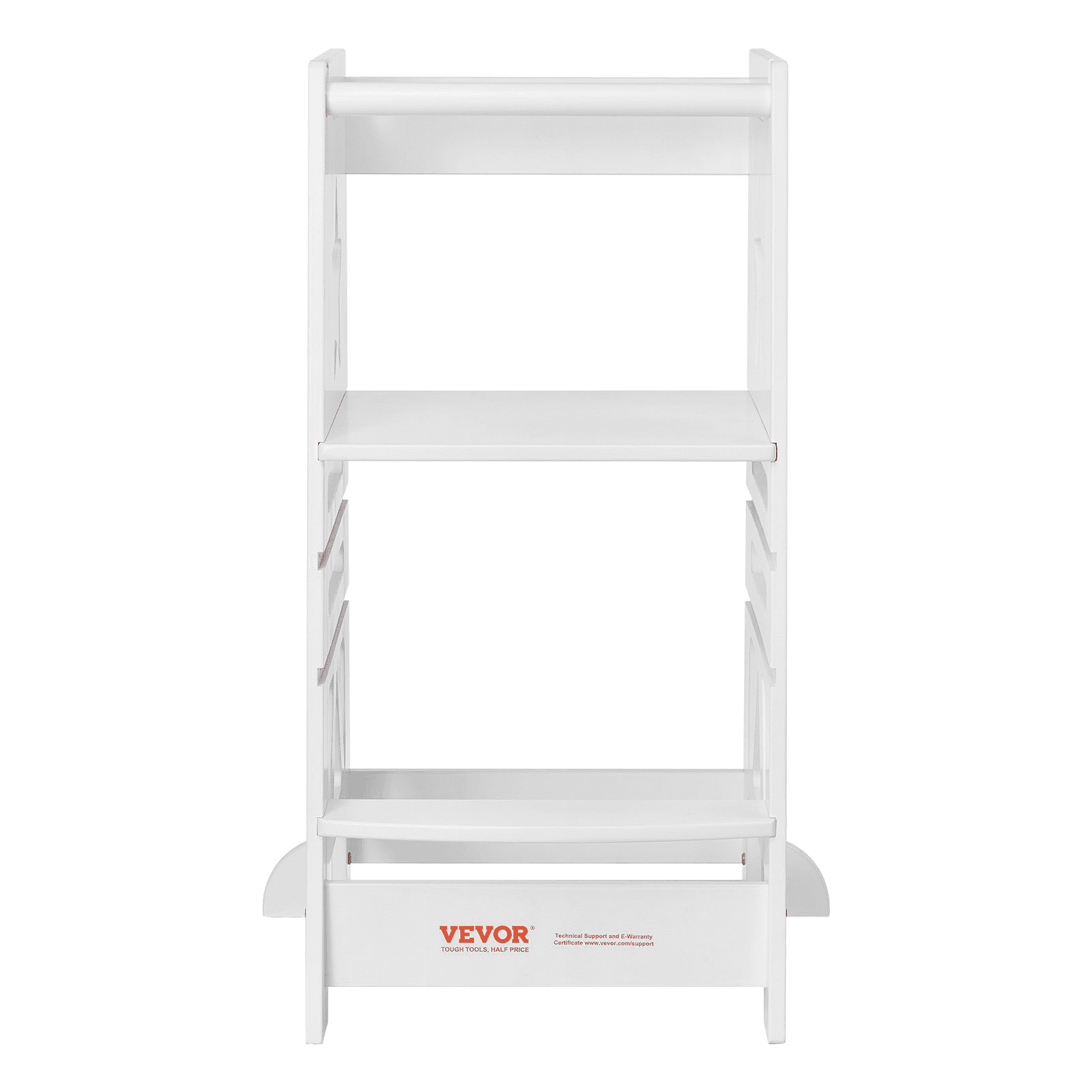 VEVOR Tower Step Stool, 3-Level Height Adjustable Toddler Step Stools for Kids, Kitchen Stool Helper, Bamboo Standing Tower Learning Stool with Safety Rail for Kitchen Counter Bathroom, 350LBS, White