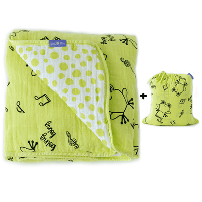 Milk&Moo Cacha Frog Baby Muslin Fiber Filled Blanket