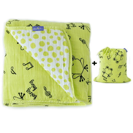 Milk&Moo Cacha Frog Baby Muslin Fiber Filled Blanket