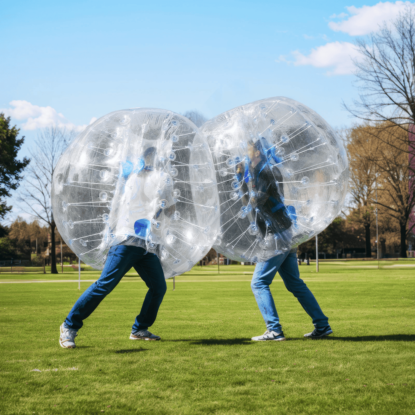 Inflatable Bumper Balls 2-Pack, 4FT/1.2M Body Sumo Zorb Balls for Teen, 0.8mm Thick PVC Human Hamster Bubble Balls for Outdoor Team Gaming Play, Bumper Bopper Toys for Garden, Yard, Park