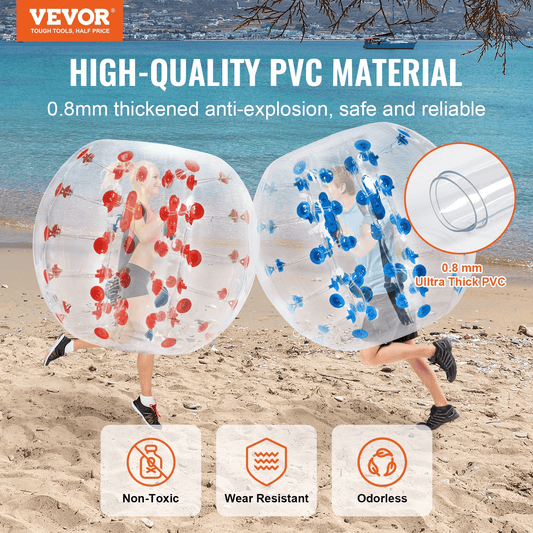 Inflatable Bumper Balls 2-Pack, 4FT/1.2M Body Sumo Zorb Balls for Teen, 0.8mm Thick PVC Human Hamster Bubble Balls for Outdoor Team Gaming Play, Bumper Bopper Toys for Garden, Yard, Park