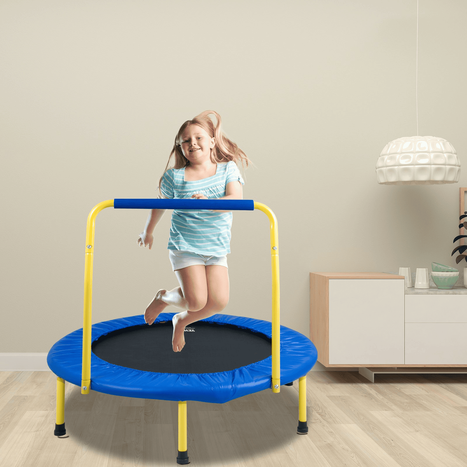 VEVOR 3FT Trampoline for Kids Indoor/Outdoor Foldable Baby Toddlers Trampoline