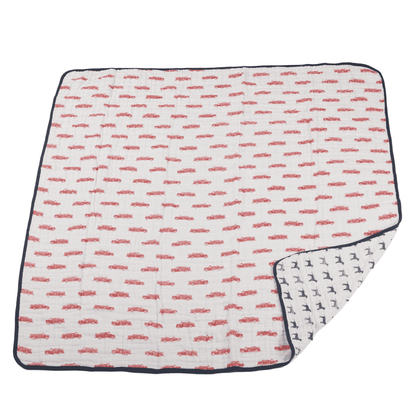 Fire Truck and Dalmatian Cotton Muslin Newcastle Blanket