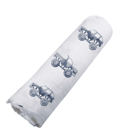 Indigo Monster Trucks Cotton Swaddle