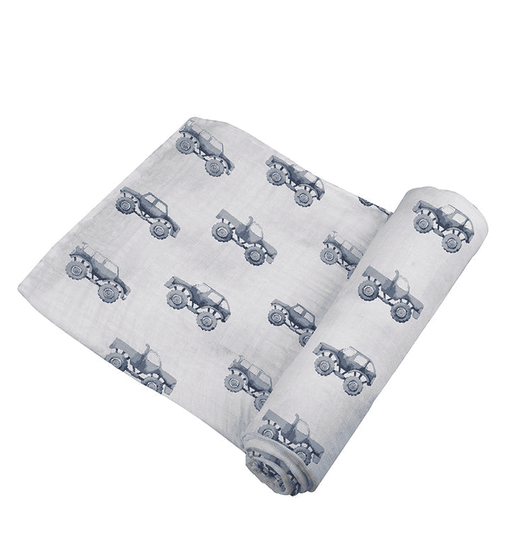 Indigo Monster Trucks Cotton Swaddle