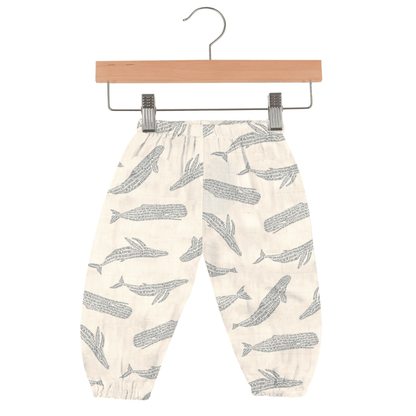 Blue Shadow Whales Bamboo Newcastle Mini Pants