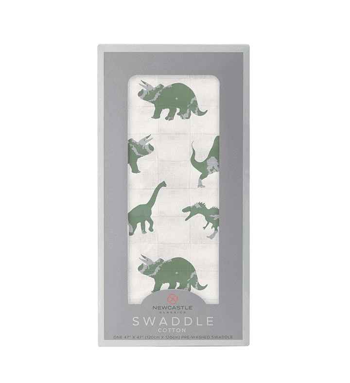 Granite Green Dinosaurs Cotton Swaddle