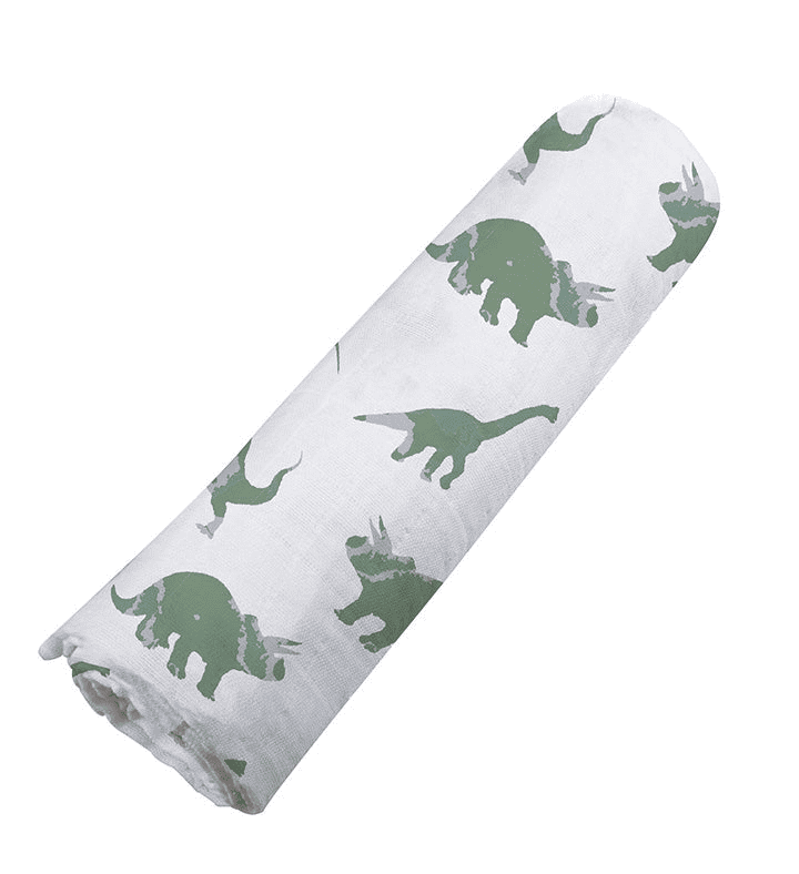 Granite Green Dinosaurs Cotton Swaddle