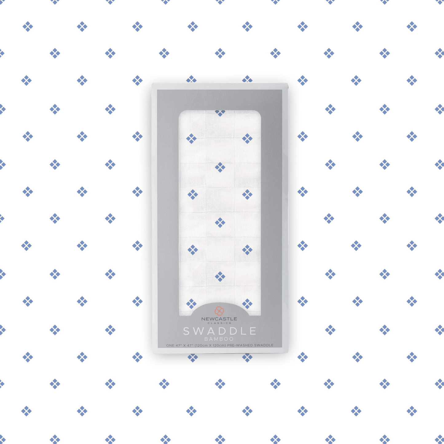 Periwinkle Diamond Polka Dot Swaddle