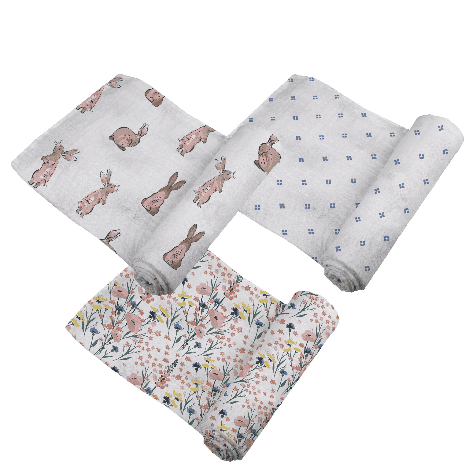 Wildflowers Bamboo Swaddles 3 Pack