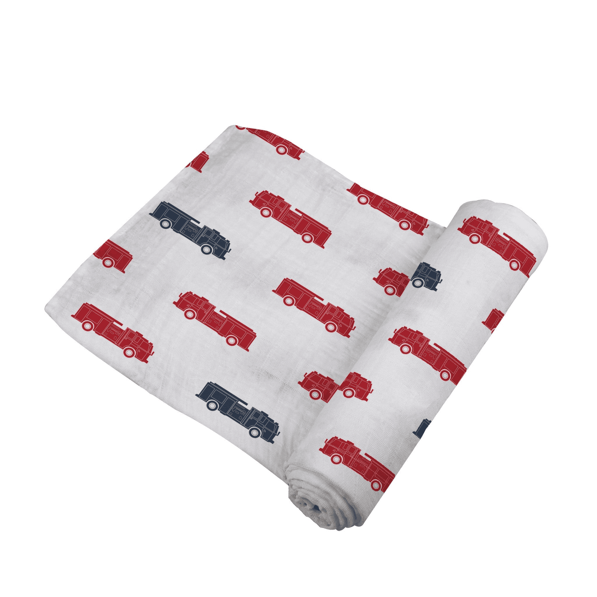 Blue and Red Fire Trucks Swaddle