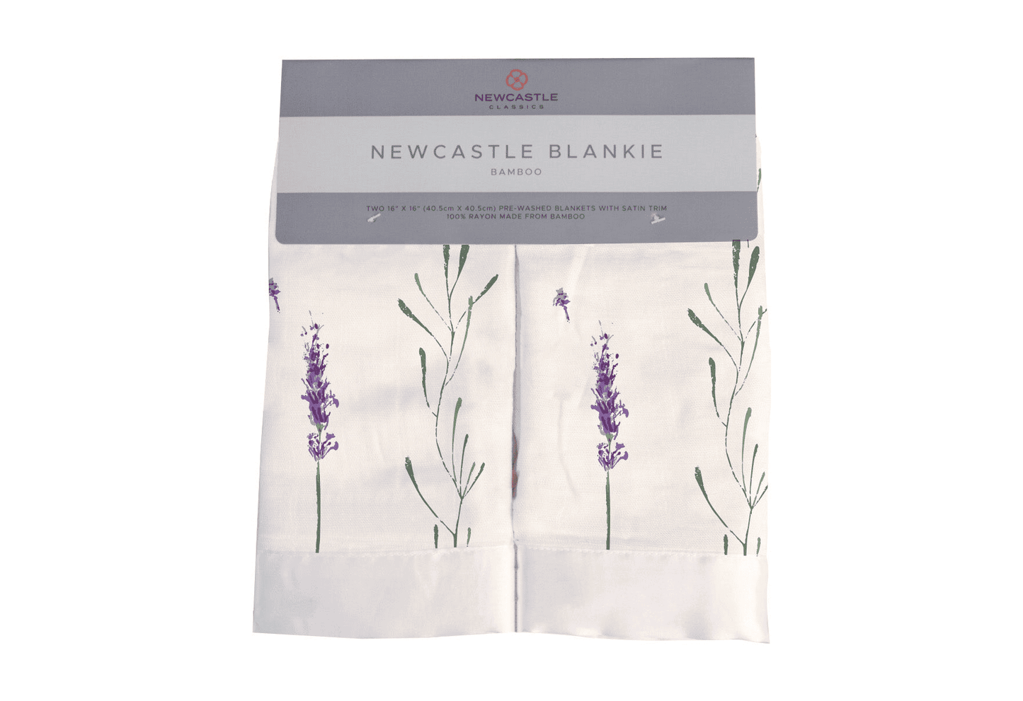 Lavender Stems Bamboo Muslin Security Baby Blankie