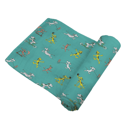 Go, Dog. Go! Bamboo Muslin Swaddle