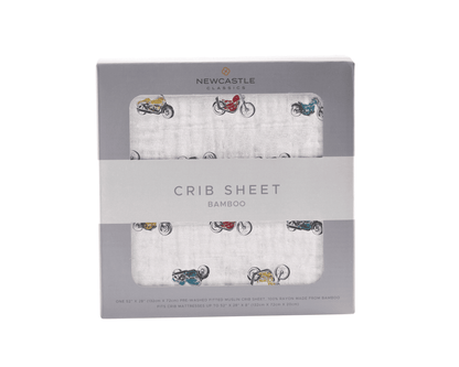 Vintage Motorcycles Bamboo Muslin Crib Sheet