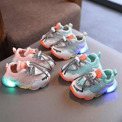 Breathable Fluo Sneakers with LED for Children Multivariant