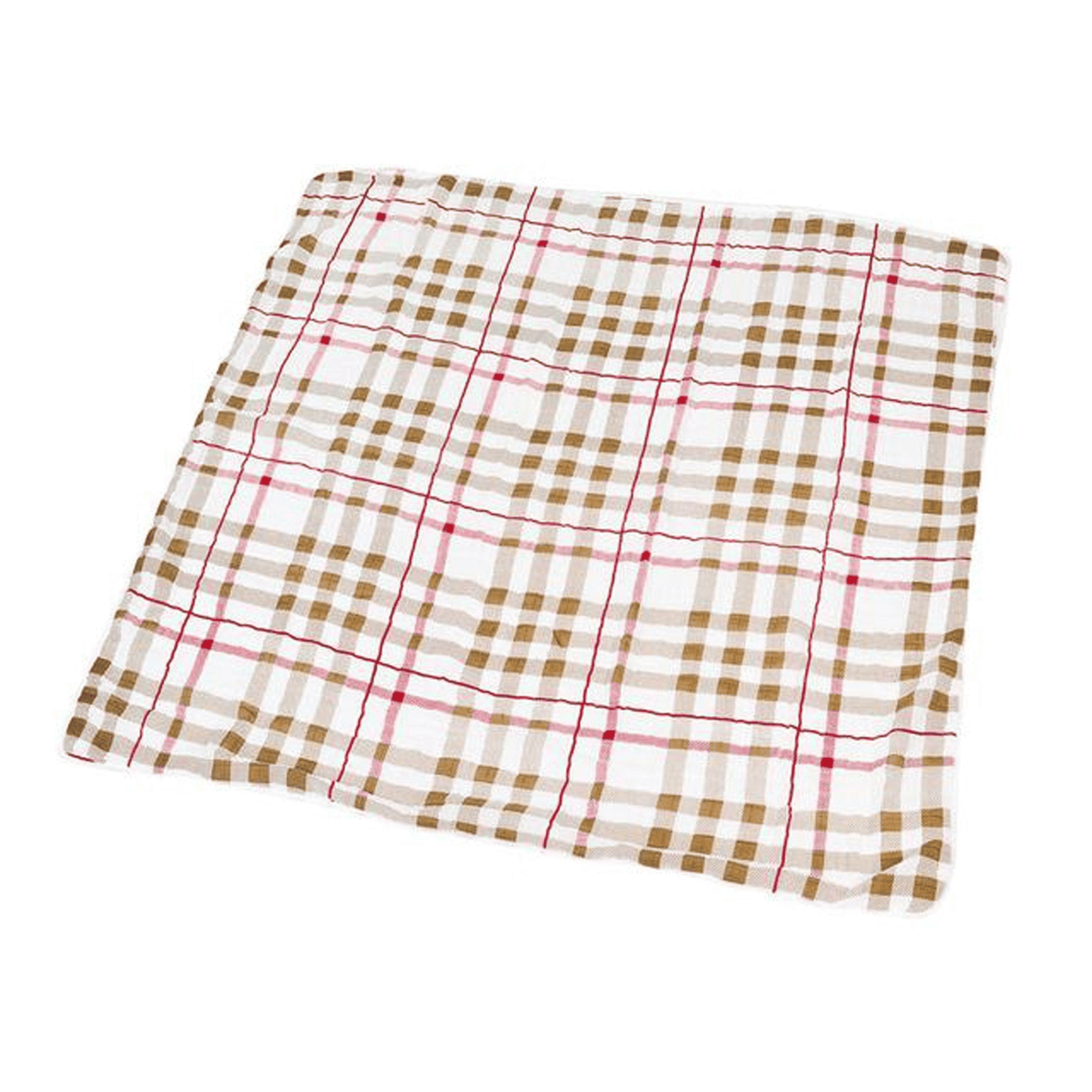 Teddy Bear and Plaid Cotton Muslin Newcastle Blanket