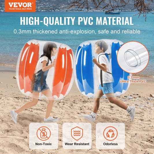 VEVOR Inflatable Bumper Balls 2-Pack, 3FT/0.9M Body Sumo Zorb Balls for Kids & Teens, Durable PVC Human Hamster Bubble Balls for Outdoor Team Gaming Play, Bumper Bopper Toys for Playground, Yard, Par