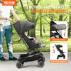 VEVOR Standard Baby Infant Stroller, Toddler Stroller with 95°-150° Adjustable Backrest & & 0/90°Adjustable Footrest & One-click Folding, Newborn Stroller with Cup Holder and Carry Bag, Black