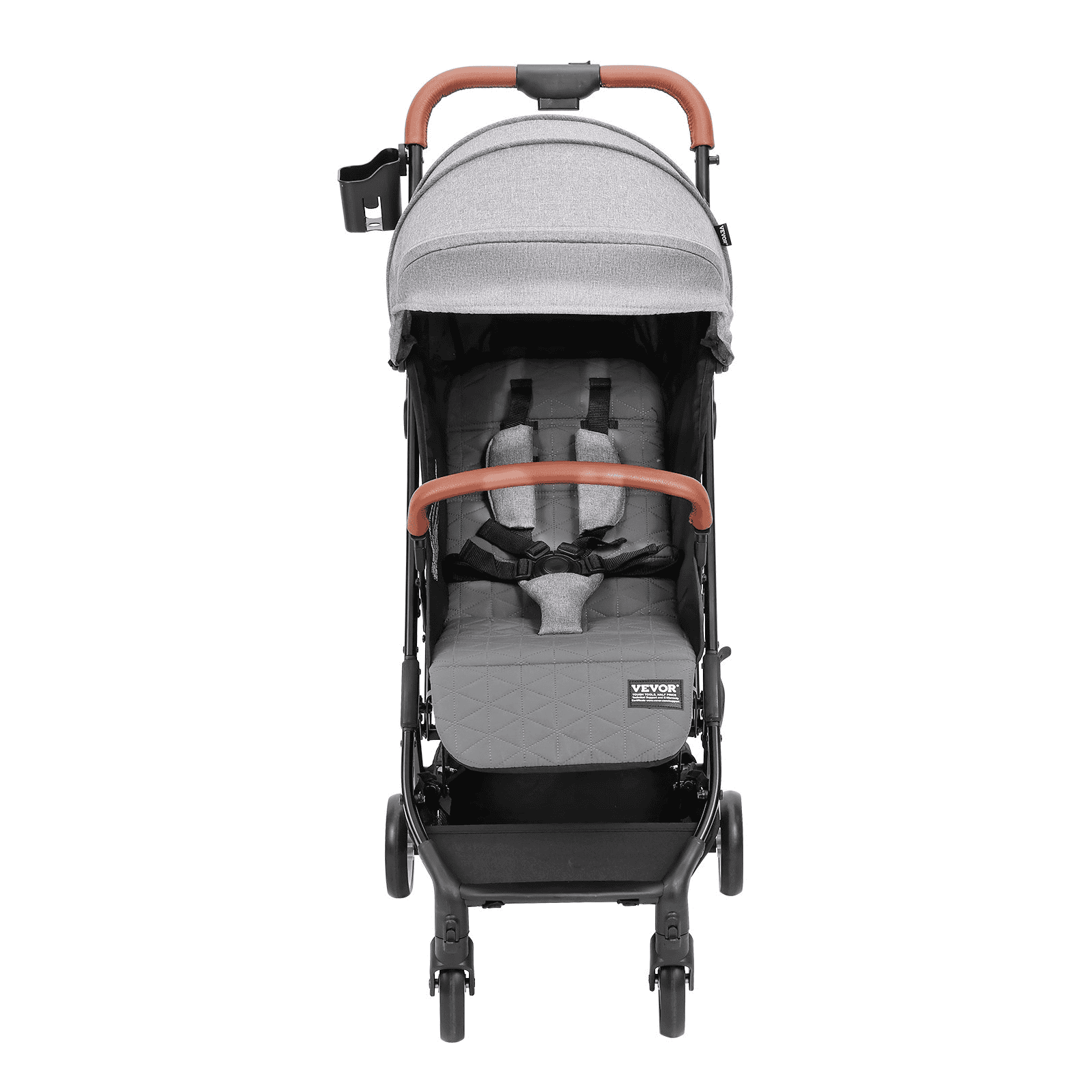 Standard Baby Infant Stroller, Toddler Stroller with 95°-150° Adjustable Backrest & & 0/90°Adjustable Footrest & One-click Folding, Newborn Stroller with Cup Holder and Carry Bag, Dark Grey