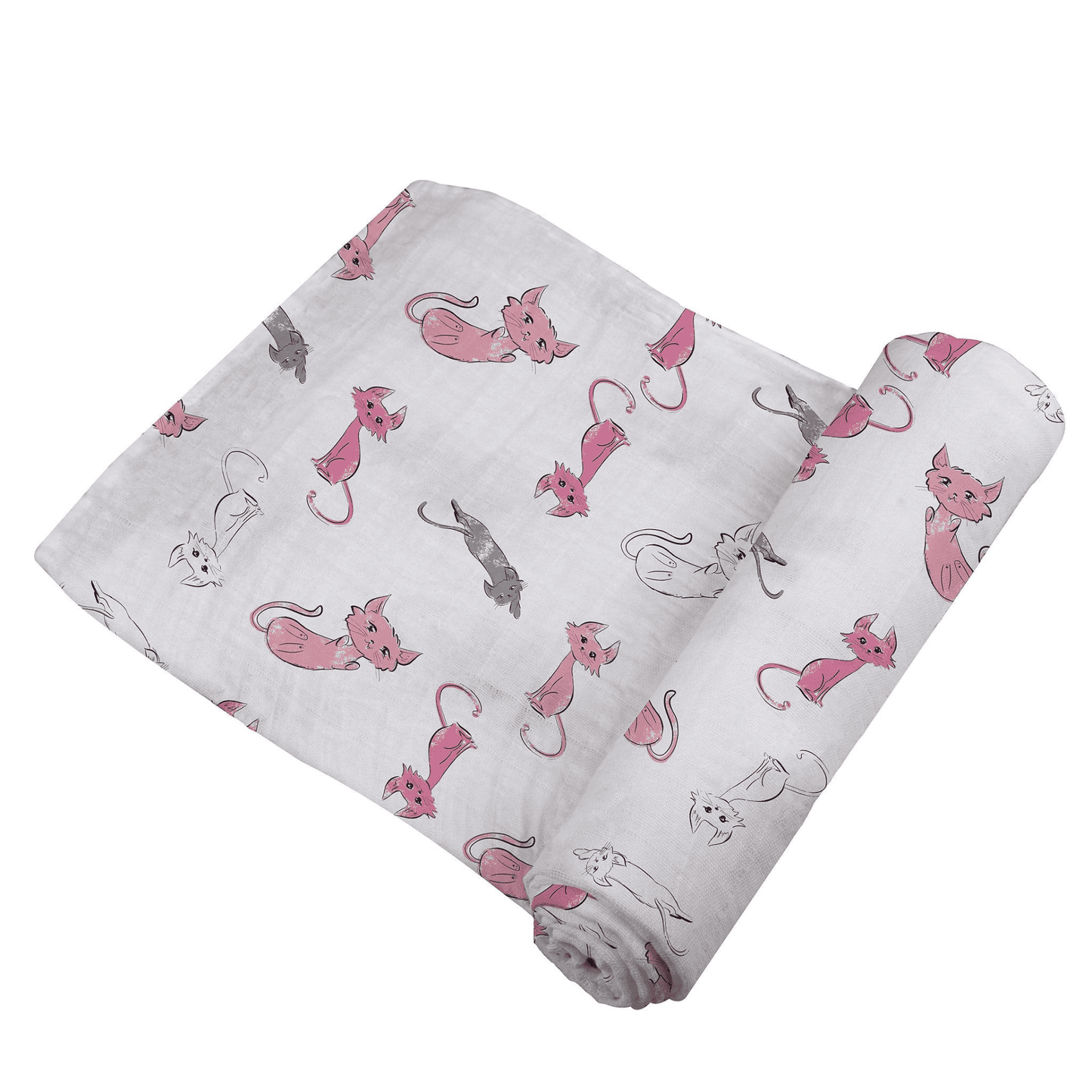 Playful Kitty Bamboo Muslin Swaddle