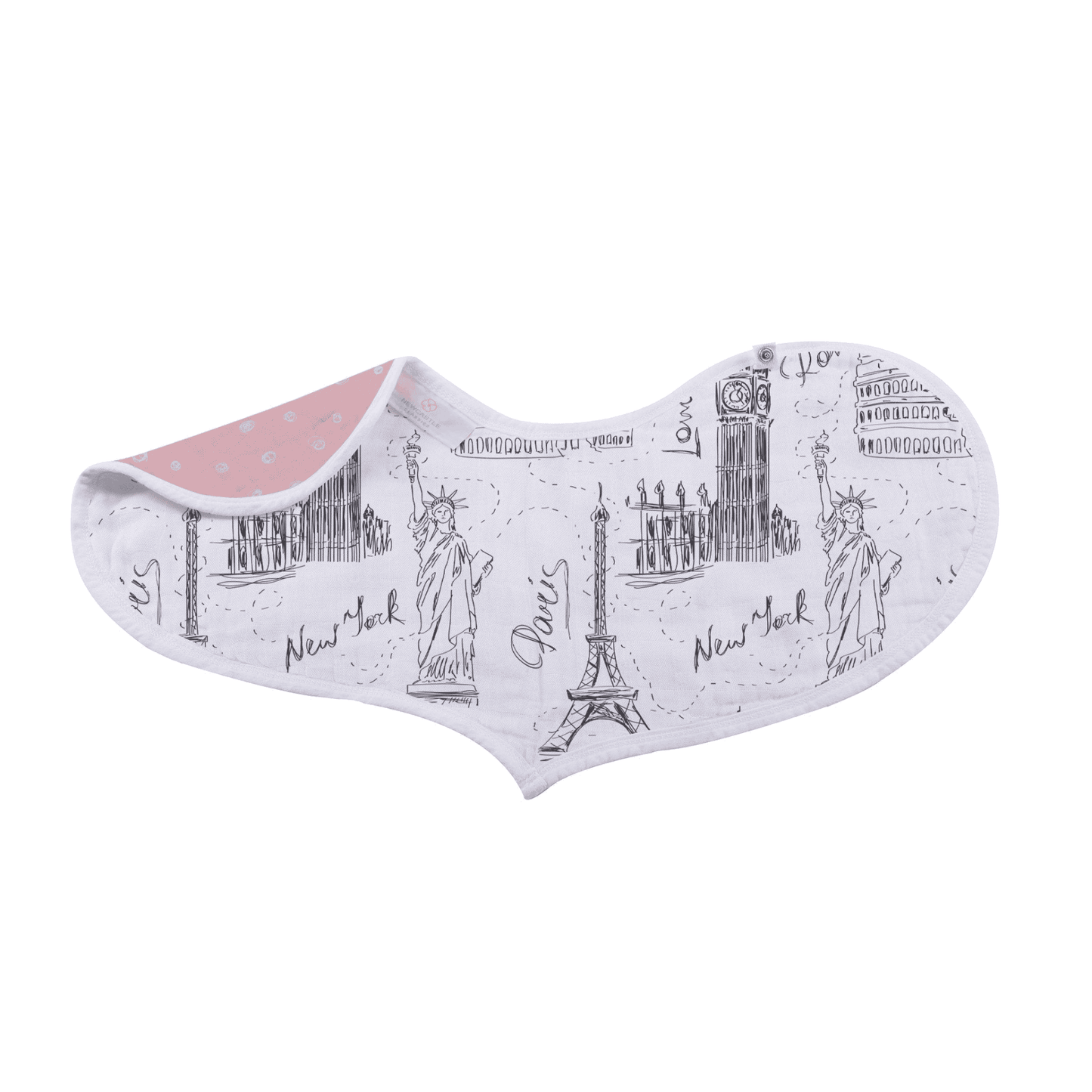 London, Paris, New York Heart Bibs - Set of 2