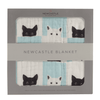 Peek-A-Boo Cats and White Bamboo Muslin Newcastle Blanket