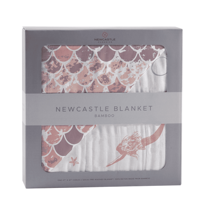 Mermaids and Scales Bamboo Muslin Newcastle Blanket